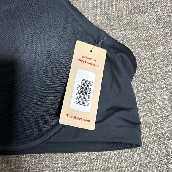 Third Love 24/7 Classic Uplift Plunge Bra Black Color Size 42C NWT - Picture 3 of 8